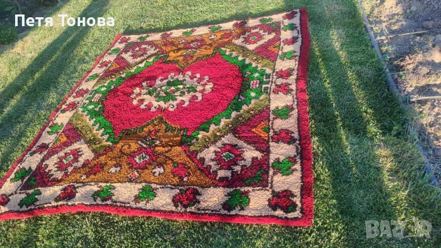 Старовремски китеник 100% вълна, снимка 2 - Покривки за легло - 54671464