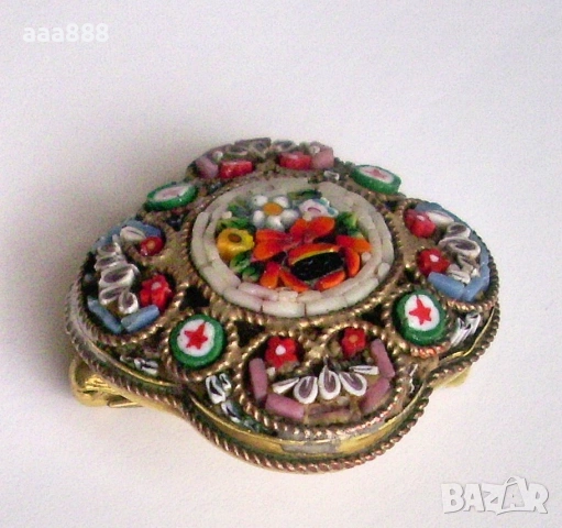 Брошка с микро мозайка, снимка 2 - Други - 55146740