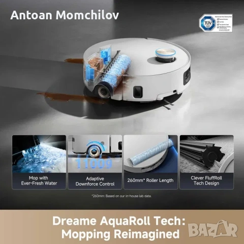 Робот прахосмукачка DREAME Aqua10 Ultra Roller Complete, снимка 2 - Прахосмукачки - 54805316