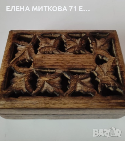 Масивна резбована дървена кутия за бижута, снимка 2 - Антикварни и старинни предмети - 54188770