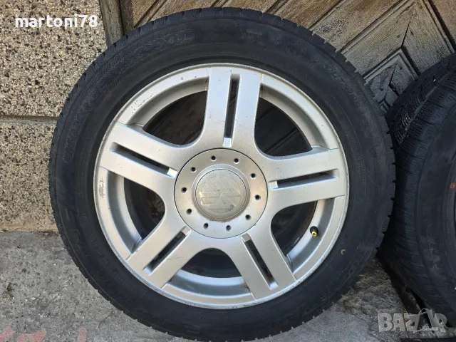 4бр. оригинални алуминиеви джанти за VW 16 цола, 5x112, със зимни гуми, снимка 2 - Гуми и джанти - 55341203