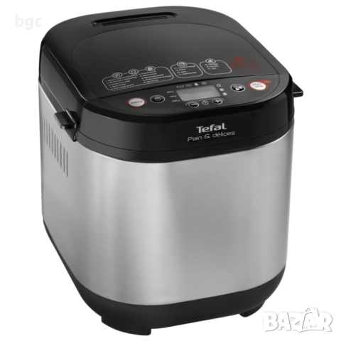  Хлебопекарна Tefal Pain & Délices PF240E38, 700 W, 1000 гр, 20 програми, Черна/Сребриста 