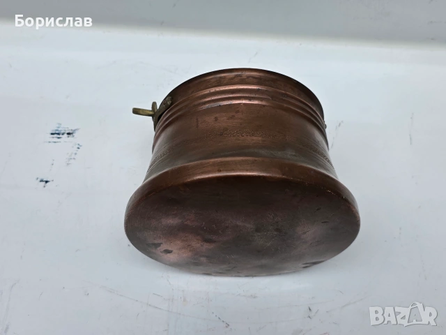 Малко, бакърено менче - котле, снимка 4 - Антикварни и старинни предмети - 55138506