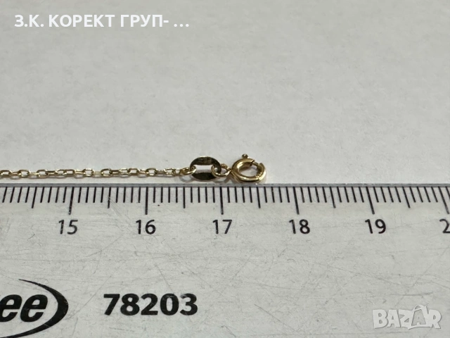 Златна гривна 14К, 1,24гр, снимка 5 - Гривни - 54727167
