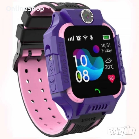 Водоустойчив детски GPS смарт часовник PURPLE с вградена камера