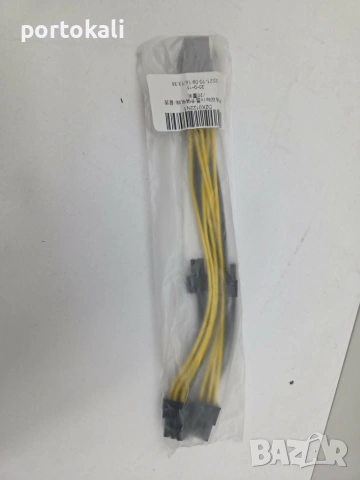 Захранващ кабел преход 6 pin към 2х8 pin за компютър видеокарта, снимка 2 - Кабели и адаптери - 55270402