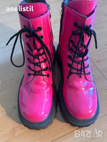 Дамски боти в ярко розово – №38, снимка 2 - Дамски боти - 54321587