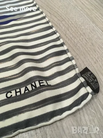Chanel CC logo 100% шал коприна, снимка 4 - Шалове - 54000088