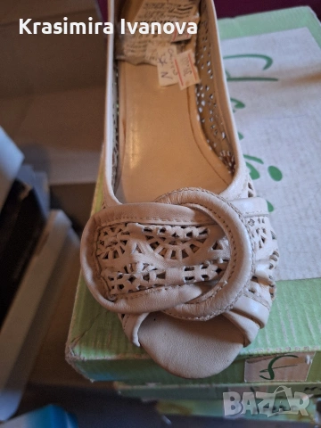 нови обувки естествена кожа цвят беж , снимка 5 - Дамски обувки на ток - 54209624