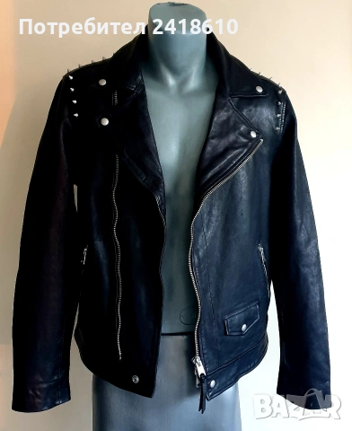 All Saints Crow Biker Leather Jacket Mens Size S ОРИГИНАЛ! Ест. кожа!, снимка 14 - Якета - 54249054