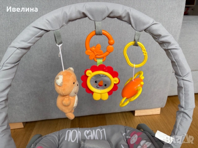 Бебешки шезлонг с опция люлеене, снимка 3 - Детски шезлонги - 54656958