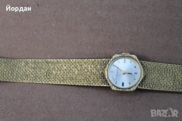 Дамски позлатен часовник ''Dugena''  /17 камъка/, снимка 3 - Дамски - 54056728