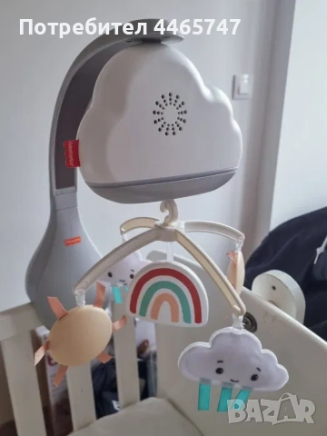 Светеща музикална въртележка за легло Fisher Price, нощно небе, снимка 3 - Музикални играчки - 54542434