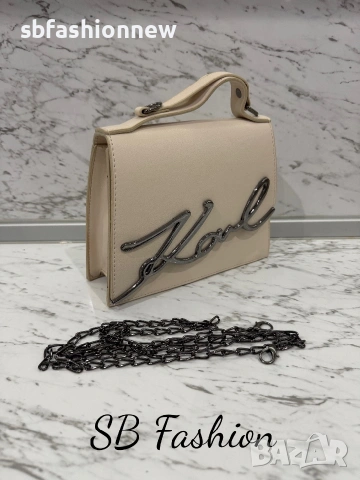 Karl Lagerfeld чанта в черно и бежово, снимка 6 - Чанти - 55040111