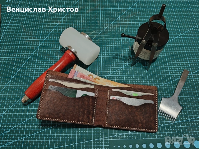 Кожен портфейл ръчна изработка , снимка 2 - Портфейли, портмонета - 55202418