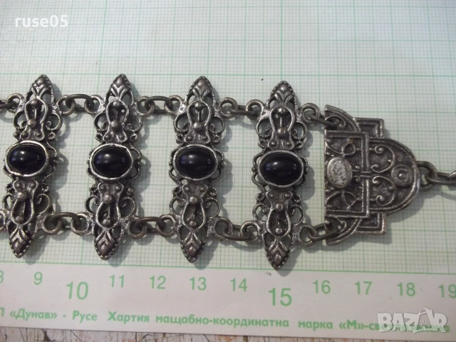 Верижка за ръка с черни камъни, снимка 7 - Други - 55104839
