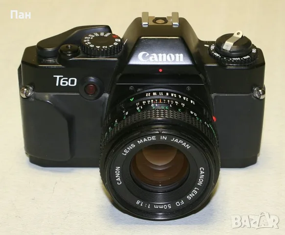 Фотоапарат Canon T60 с обектив Canon FD 50mm F1.8