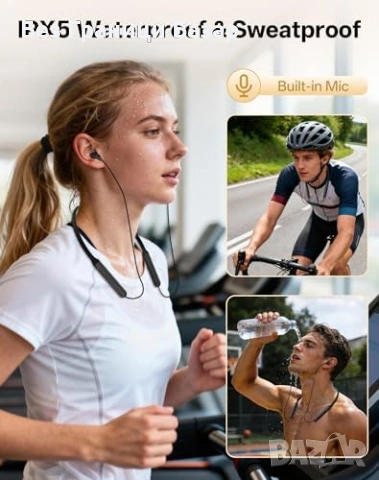 Нови Безжични слушалки за врат Bluetooth 6.0 с шумопотискане бързо зареждане и 35 часа работа, снимка 7 - Слушалки и портативни колонки - 54279841