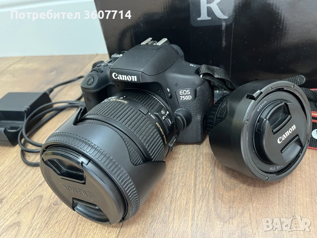 Canon EOS 750D + 50mm 1.8f + sigma 17-70mm 2.8f, снимка 2 - Фотоапарати - 55253906