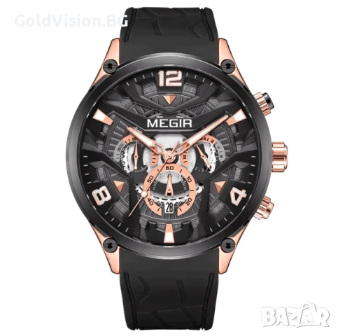 MEGIR 2222 – Gold – спортно-елегантен хронограф с кварцов механизъм