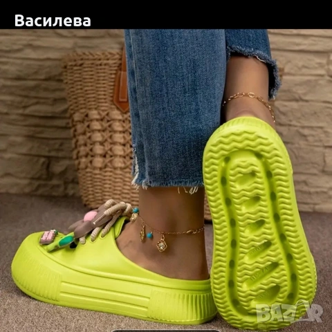 Кроксове с цветя. , снимка 2 - Чехли - 55069027