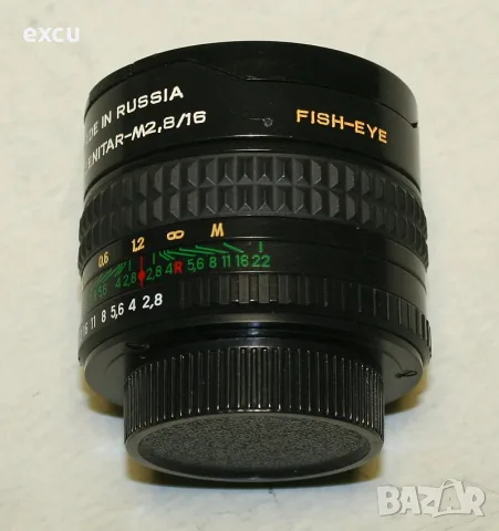 Обектив Zenitar 16mm F2.8 - Рибешко око на M42, снимка 2 - Обективи и филтри - 55595304