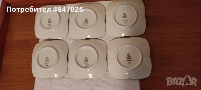 Порцеланови чинийки Alka Kunst Bavaria 6бр, снимка 6 - Колекции - 54857582