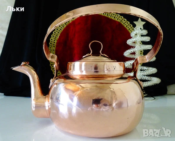 Меден чайник,ръчно кован чиста червена мед. , снимка 5 - Антикварни и старинни предмети - 54671430