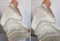Оригинален Emporio Armani Шал Памук Коприна Емпорио Армани Летен Бежов Кремав Сив Бял, снимка 12