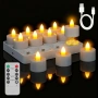Ropelux 12 акумулаторни чаени свещички със зарядна основа, снимка 1