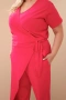 Дамски памучен гащеризон Plus Size с връзки на талията, 4цвята , снимка 5