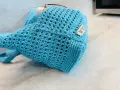 Ръчно изплетена на една кука плажна чанта с хастар, снимка 4
