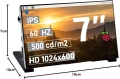 7-инчов 1024x600 IPS HDMI LCD монитор преносим за Raspberry Pi Windows & Banana Pi, снимка 1