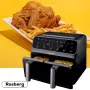 Фритюрник AirFryer Rosberg Premium, 1700W, 2съда x 4л., Горещ въздух, Таймер, до 200°C, Черен 2 ГОДИ, снимка 2