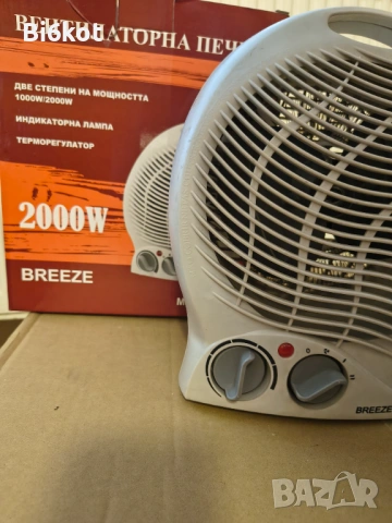 Вентилаторна печка BREEZE 2000W, снимка 2 - Отоплителни печки - 54485651