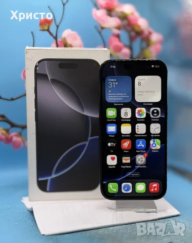 ГАРАНЦИОНЕН!!! Apple iPhone 16 Pro, 128GB, 5G, Black Titanium, снимка 2 - Apple iPhone - 55600281