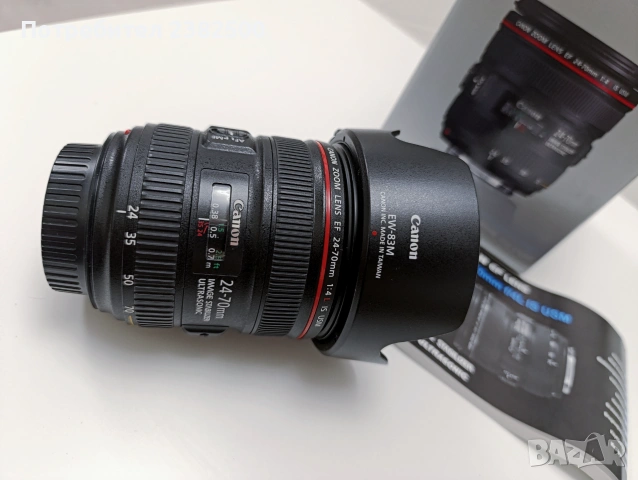 Canon 24-70 f4L is usm, снимка 6 - Обективи и филтри - 55136590