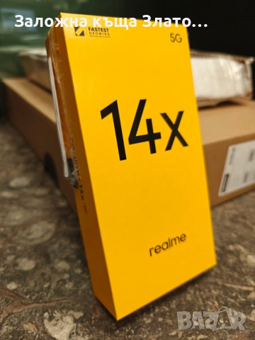 Чисто нов НЕОТВАРЯН Realme 14Х в черен цвят 128 GB