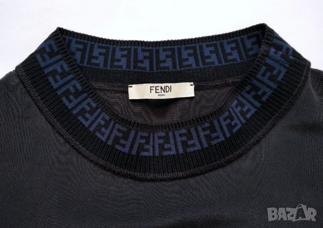 Fendi копринен топ в черно с FF лого на деколтето, снимка 6 - Корсети, бюстиета, топове - 54703837
