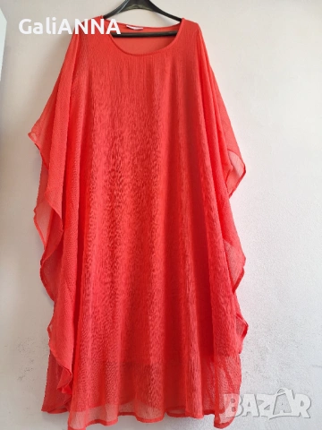 СТРАХОТНА ОРАНЖЕВА РОКЛЯ 2XL-4XL, снимка 5 - Рокли - 54813881