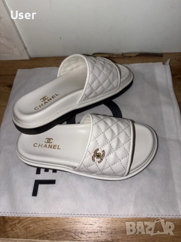 Дамски Бели чехли Chanel 