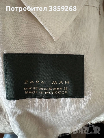 Оригинално мъжко ленено сако Zara Man, снимка 2 - Други - 54463903