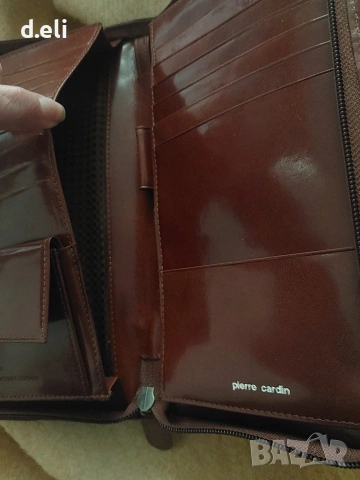 Pierre Cardin Leather Голям Нов портфейл-органайзер 