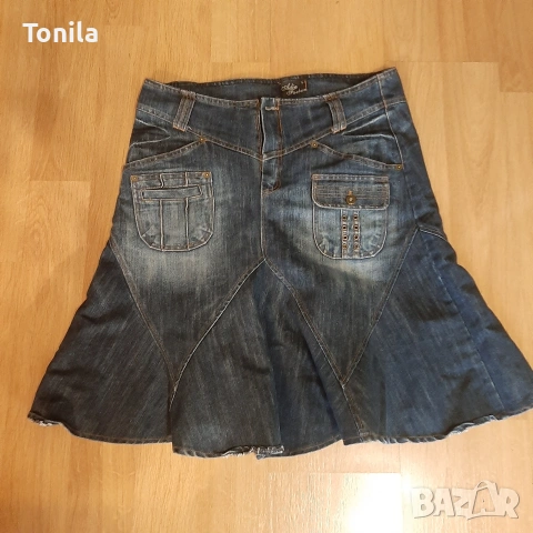 Дънкова пола , снимка 3 - Поли - 54895532