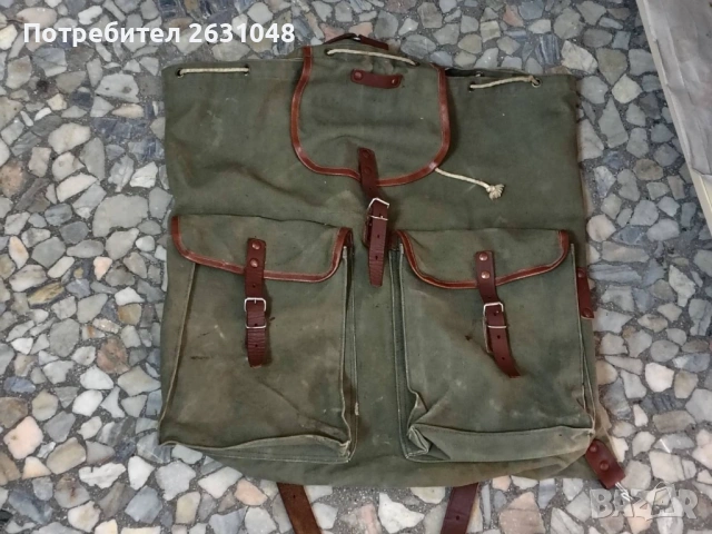 брезентова раница, снимка 3 - Спортна екипировка - 54830068