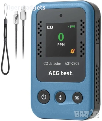 AEG AGT-2309 Portable Carbon Monoxide Detector – преносим CO детектор с акумулаторна батерия и аларм