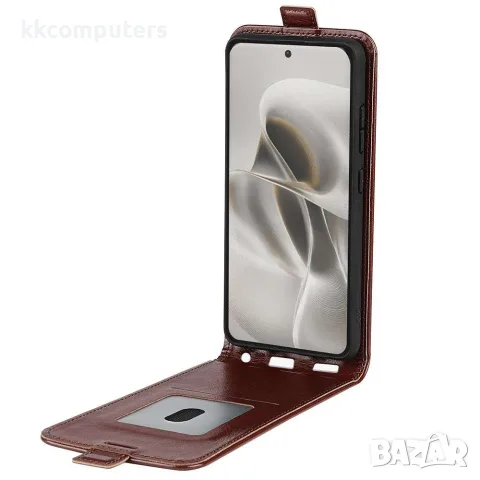 За Motorola Edge 70 Pro R64 Texture Вертикален Кожен Калъф със Слот за Карта и Скрийн Протектор – 4 , снимка 5 - Калъфи, кейсове - 55440157