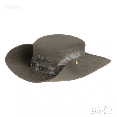 Мъжка bucket шапка каки с мрежа и бродерия Etura_1235482, снимка 3 - Шапки - 54923414
