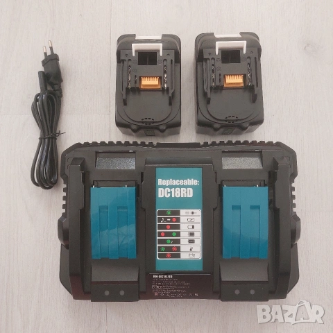 Комплект Двойно Бързо Зарядно DC18RD + 2 бр. Батерии 18V 5.5Ah за Makita LXT