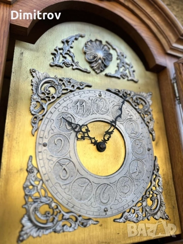 Паркетен механичен часовник Grandfather Clock – Urgos Германия, 3 тежести, снимка 5 - Антикварни и старинни предмети - 54406234